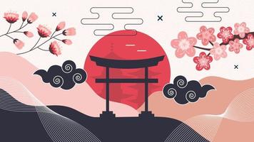 Japanese Style Art Element Background vector