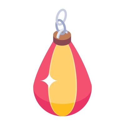 Wrestling practice equipment, isometric icon of boxing ball