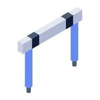 Outdoor racing equipment, isometric icon of race hurdle bars vector