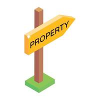 Property board in trendy isometric editable icon vector