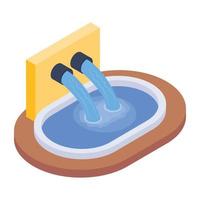 Sewage in editable unique isometric icon vector