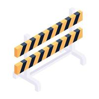 Barrier in isometric icon, editable vector