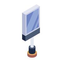 Screen billboard in isometric icon, trendy vector