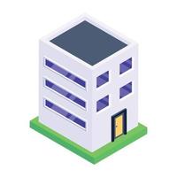 edificio en icono isométrico editable vector