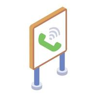 Unique editable isometric icon of calling board vector