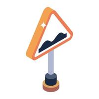 Trendy editable isometric icon of sign board vector