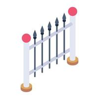 Palisade in isometric editable icon vector