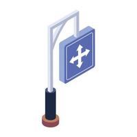 Trendy editable isometric icon of sign board vector