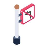 Trendy unique isometric icon of road direction vector