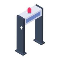 Unique isometric style icon of detector gate, vector