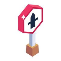 Trendy unique isometric icon of road direction vector