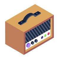 Cassette tape player icon, editable isometric design vector