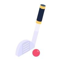 Outdoor club sports, golf icon of isometric style vector