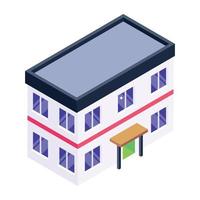 Building in isometric editable icon vector