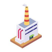 Factory in editable isometric icon vector