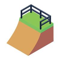 Park fence in isometric editable icon vector