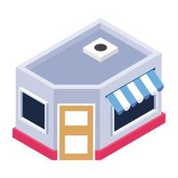 tienda minorista en icono isométrico editable vector