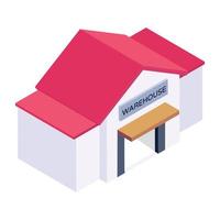 Marketplace in editable isometric icon vector