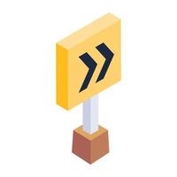 Trendy unique isometric icon of road direction vector