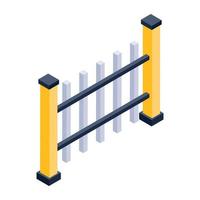 Modern fence in isometric editable icon vector