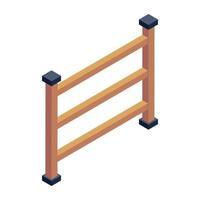 Modern fence in isometric editable icon vector