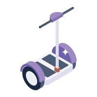 icono isométrico de hoverboard eléctrico, vector editable