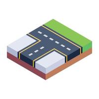 Road isometric unique icon vector