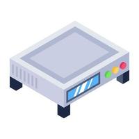 A vintage vcr player icon in isometric design vector