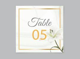 conjunto de tarjeta de invitación de boda de lirio blanco vector