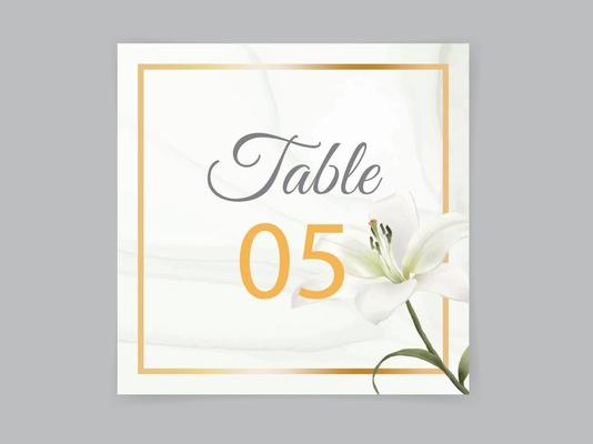 White Lily wedding invitation card set