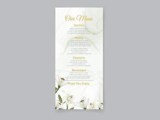 White Lily wedding invitation card set