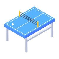 Ping pong gaming desk, isometric icon of table tennis vector