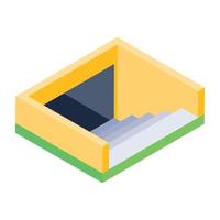 Basement in isometric icon, editable vector