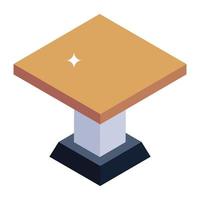 Non foldable coffee table isometric icon design vector