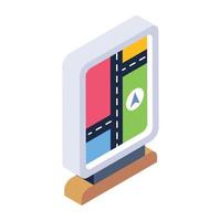 Roadmap in isometric trendy icon, editable vector