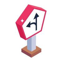 Trendy unique isometric icon of road direction vector