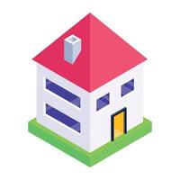 Home in editable isometric icon vector