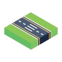 Road isometric unique icon vector