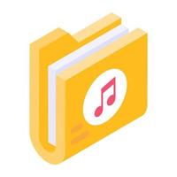 File folder with music note depicting music folder icon vector