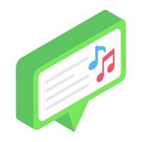 Download music message isometric icon in editable style vector