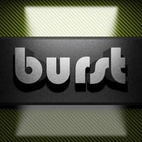 burst word of iron on carbon photo