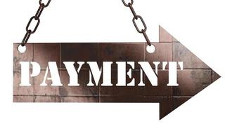 payment word on metal pointer photo