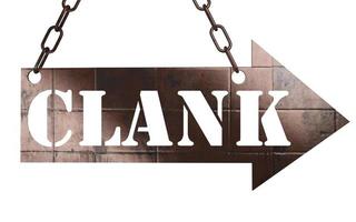 clank word on metal pointer photo