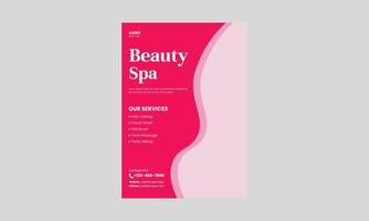 Spa, beauty, and massage flyer design template. Beauty spa hair salon print ready flyer template design. leaflet,  a4 size, flyer, cover, poster, brochure design vector