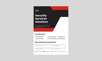 security service flyer design template. private security service poster design. security services solutions poster, flyer design. vector