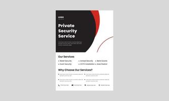 security service flyer design template. private security service poster design. security services solutions poster, flyer design. vector