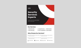 plantilla de diseño de volante de servicio de seguridad. diseño de carteles del servicio de seguridad privada. cartel de soluciones de servicios de seguridad, diseño de volante. vector