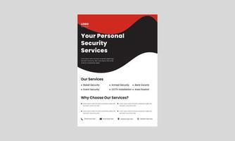 security service flyer design template. private security service poster design. security services solutions poster, flyer design. vector