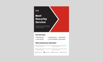 security service flyer design template. private security service poster design. security services solutions poster, flyer design. vector