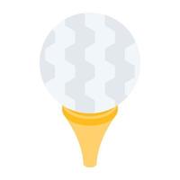 Sports game on stand, isometric icon of golf tee vector